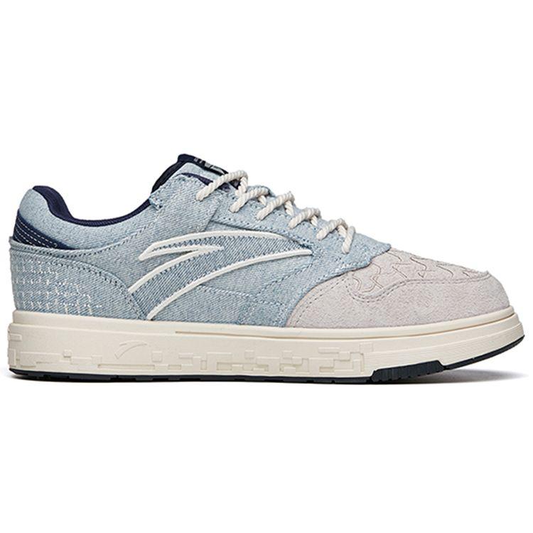 Anta Comfortable Daily Slip-Resistant Shock-Absorbing Wear-Resistant Low-Top Skate Shoes Men Sneakers Gray Blue 112218050-4