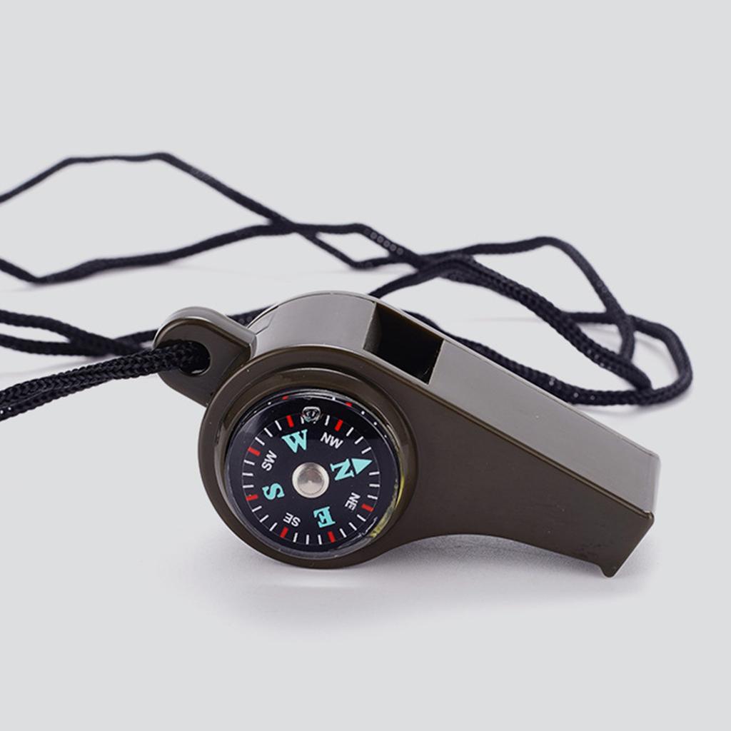 3pcs 3 In 1 Survival Whistle with Compass Thermometer Loud Safety Whistle Hiking Camping Rescues Signal Whistle Tool