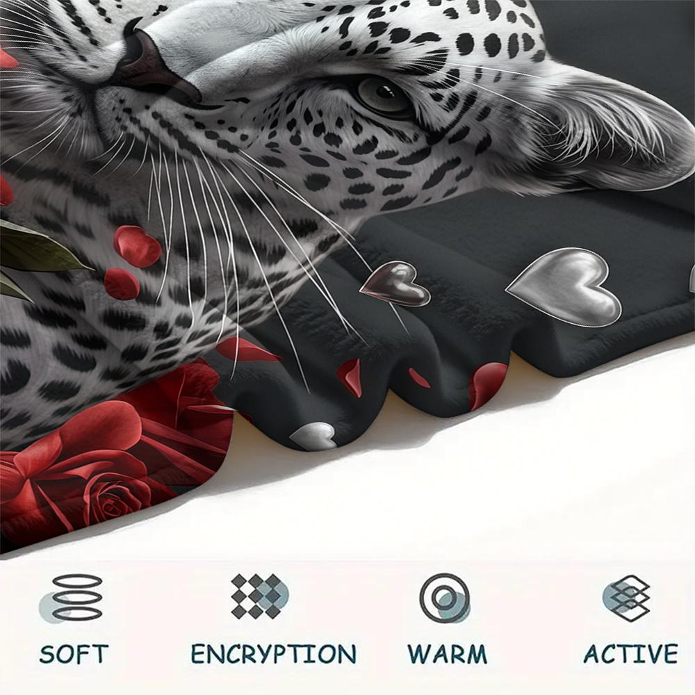 1PC Custom Name Galactic Leopard Majesty Patterned Flannel Blanket Suitable For All Seasons for Home Decor Warmth and Comfort Gifts Holiday Present_lx
