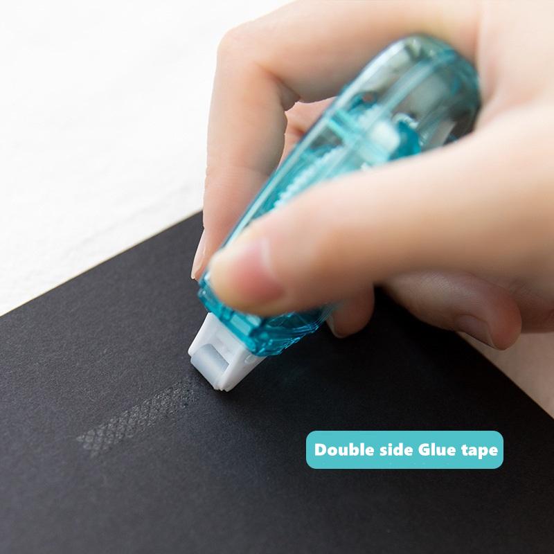Mini Glue Tape Portable Sized 8mm Transparent Color Shell Double Side Adhesive for Diary Album Handcraft Home DIY