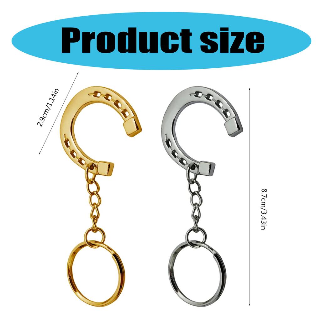Fashionable Silver Tone Horseshoe Keyring Charm Sturdy Snaffle Bit Designs Keychain for Horse Lovers Decoration