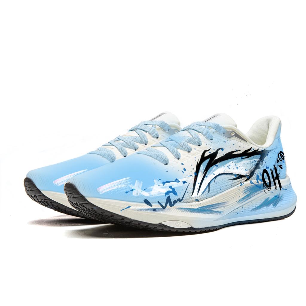 Li Ning Red Hare 9 Jacquard Breathable Rebound Low top TUFF RB Rubber Outsole Running Shoes Women's Blue Black ARPW004-8(Team60-)