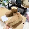 Classic Ultra Mini Platform Women Boots Snow Leather Suede Wool Comfort Winter Boots Woman Fur Slippers Boots for Women