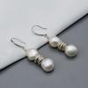 Boucles d'oreilles simples perle d'eau douce naturelle bague en argent accessoires boucles d'oreilles en argent pour femmes perles baroques boucles d'oreilles pour femmes
