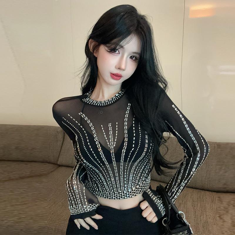 

Женская куртка Hottie Hot Diamond Perspective Mesh с длинным рукавом Slim Fit one size fits all чёрный