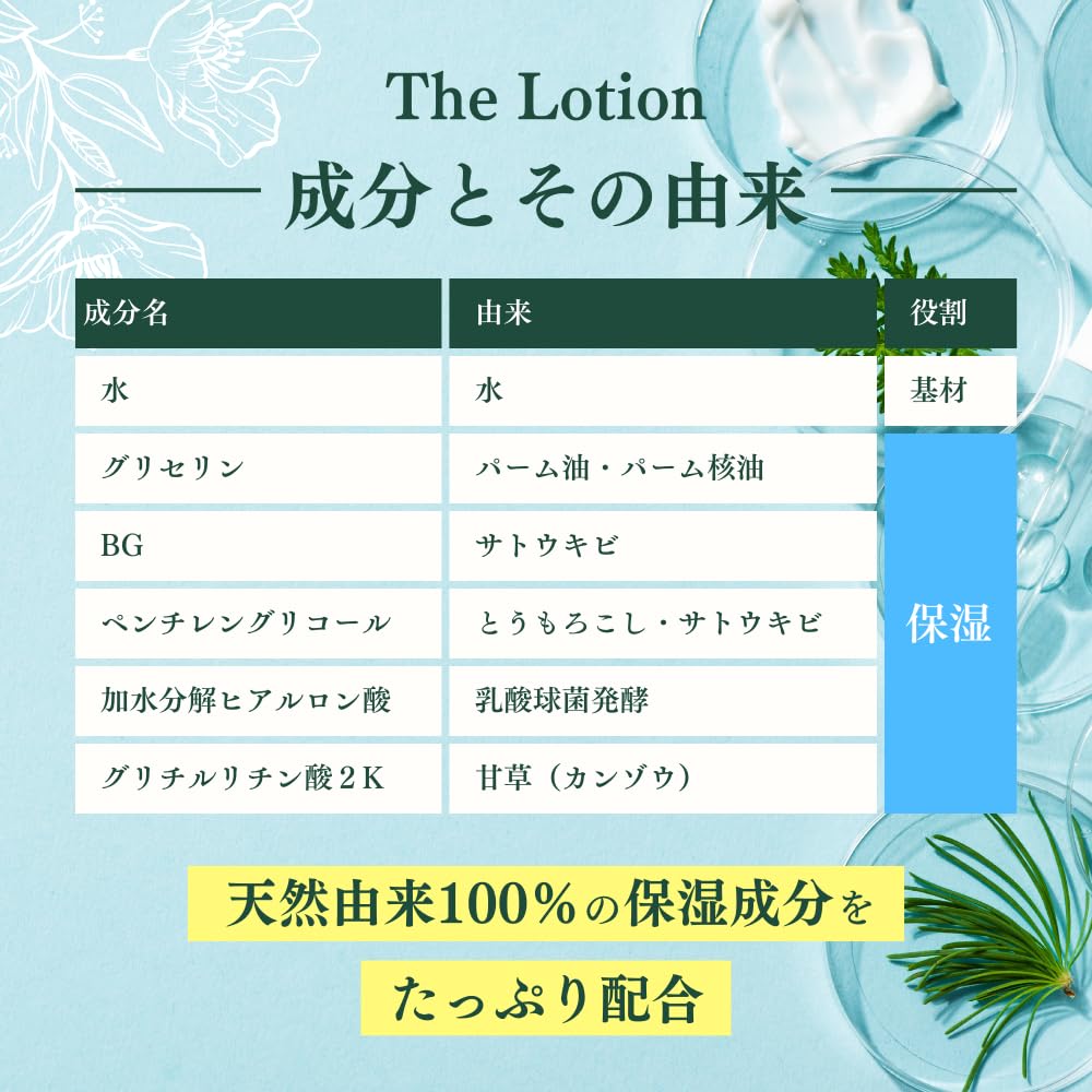 The Lotion 195mL Organic Natural Natural Toner Moisturizing Skin Care 100% Fragrance-free