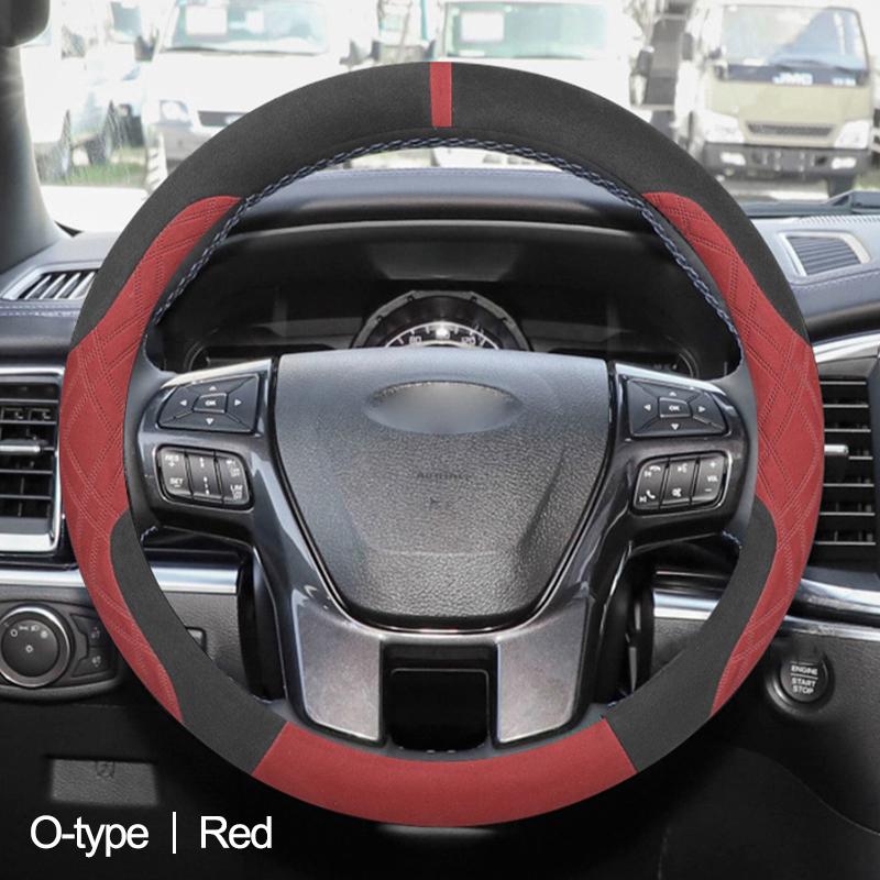 Car Steering Wheel Cover Wrap for Ford Mondeo Focus Escort Fiesta Explorer Taurus Escape O D Type Steering-Wheel