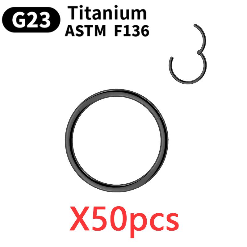 10/50Pcs Hoop Earring G23 Titanium Nose Ring For Women Piercing Jewelry Lip Ear Ring Hoop Mixed Body Clips Hinge