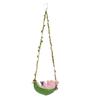 Hanging Hammock Swing Pig Figurine Cute Resin Reading Pig Tree Decor Statue for Garden Outdoor