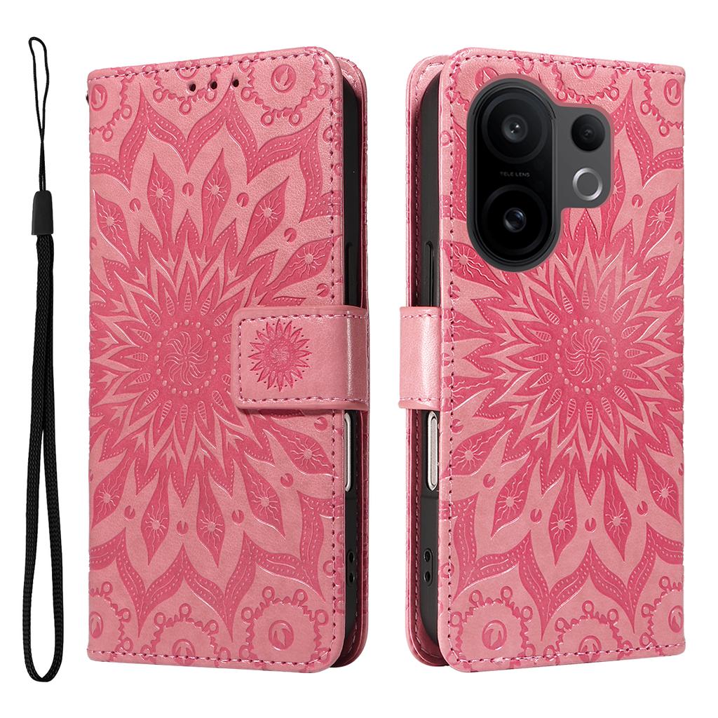 For vivo X200 FE 5G/vivo S30 Pro mini 5G Leather Wallet Case Sunflower Imprinted Phone Cover