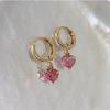New Sweet and Romantic Pink Color Love Pendant Earrings, Versatile Accessories for Women's Daily  Gifts