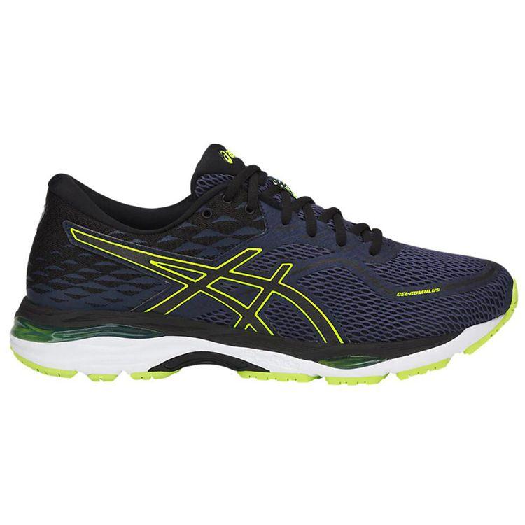 Asics Gel-Cumulus 19 Comfortable Versatile Fabric Low-Top Running Shoes Men Sneaker Blue Yellow T7B3N-4990