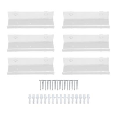 6 Τμχ Ακρυλικό Ράφι Δίσκων Επιτοίχιο Διαφανής Θήκη Άλμπουμ Βινυλίου για Αποθήκευση και Έκθεση