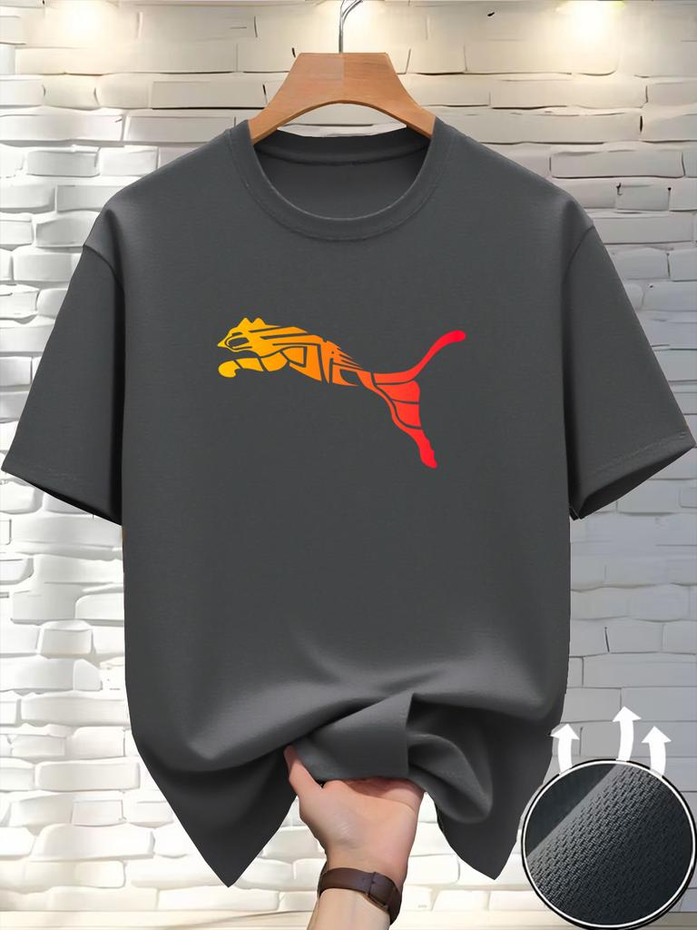 Letnia Moda Lis Pantera Nadruk 3D Koszulka Luksusowa Wysokiej Jakości Męska Góra z Okrągłym Dekoltem Codzienny Trend Bluza Fitness