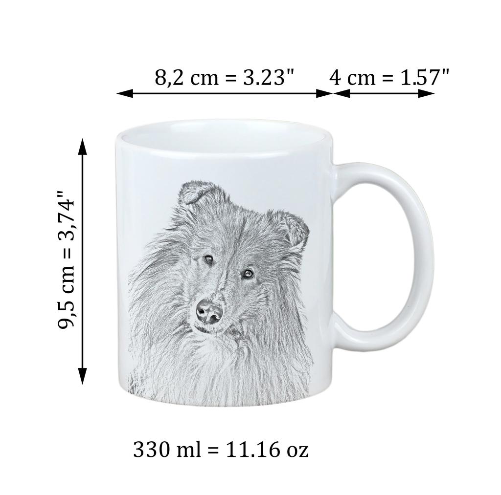 Collie szorstkowłosy, Collie długowłosy - kubek z psem, uroczy kubek z grafiką, prezent ze zdjęciem od marki Art-Dog