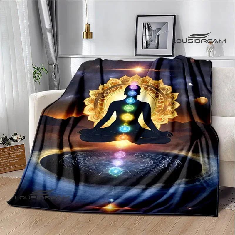 3D Chakra Printed Blankets Warm Flannel Blankets Soft and Comfortable Blanket Bed Linings Blankets for Beds Birthday Gift