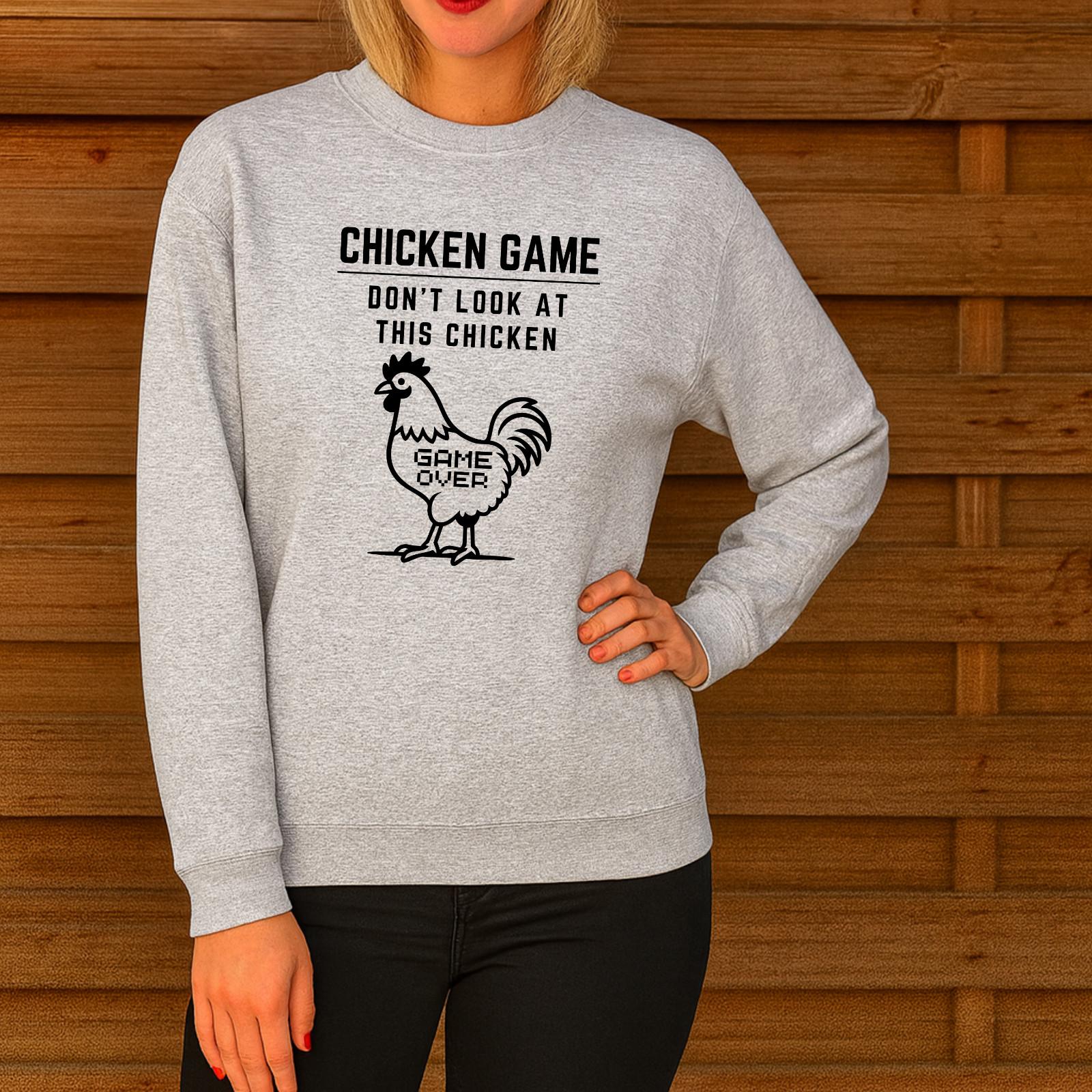 ТОЛСТОВКА CHICKEN GAME Не смотри Игра окончена Свитер Смешной Оригинальный Джемпер XL