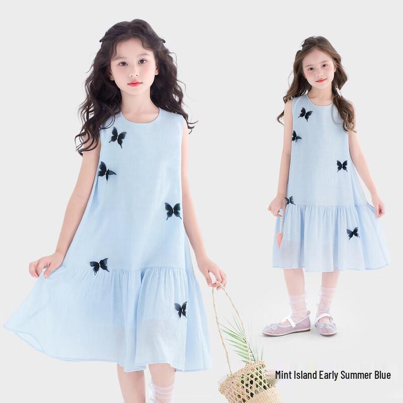 Tutu Little Elephant Girls  Sweet Butterfly Sleeveless Princess Dress 140