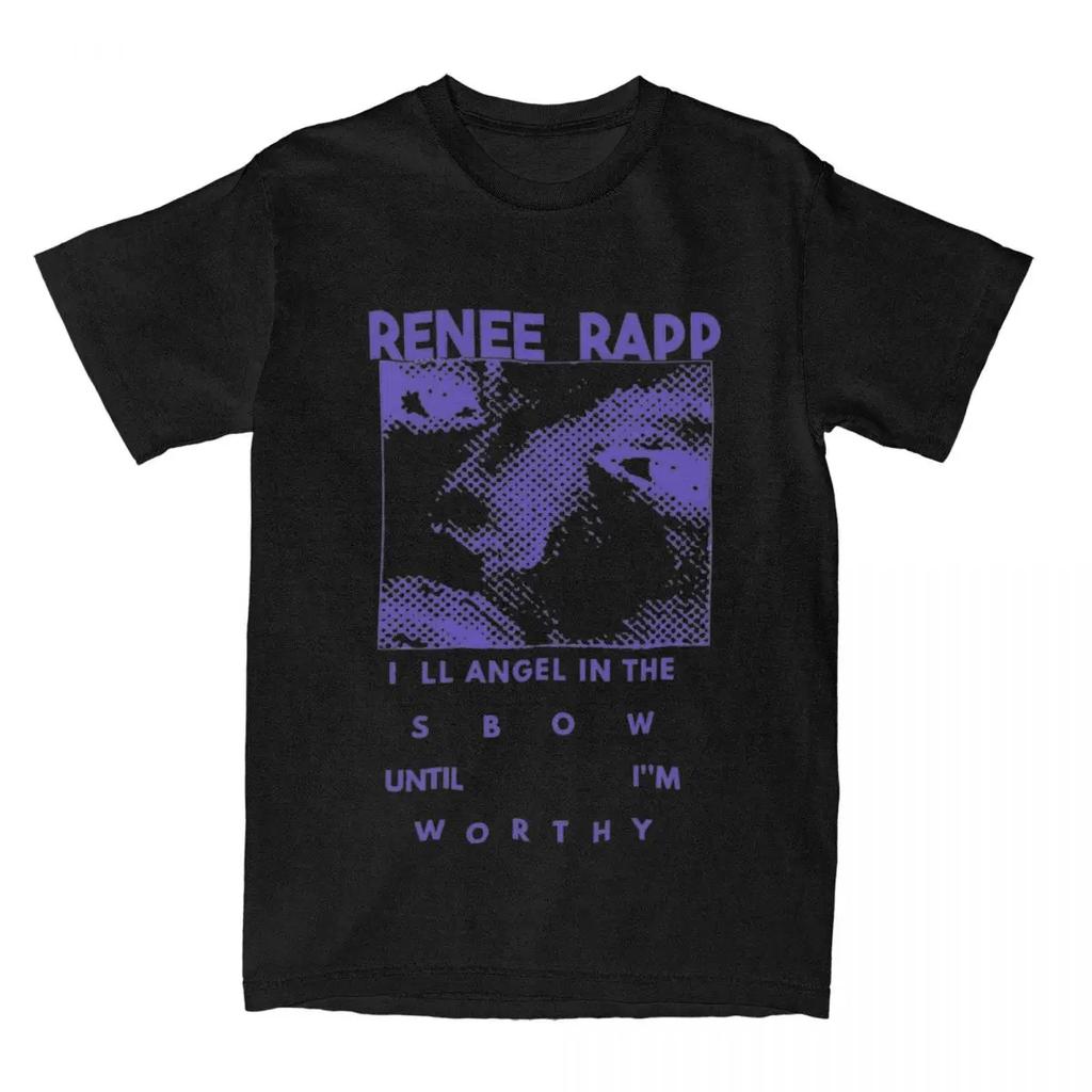 Novelty Renee Rapp Snow Angel Retro Black T-Shirts for Men Women Cotton Tees Shirt Birthday Present Tops