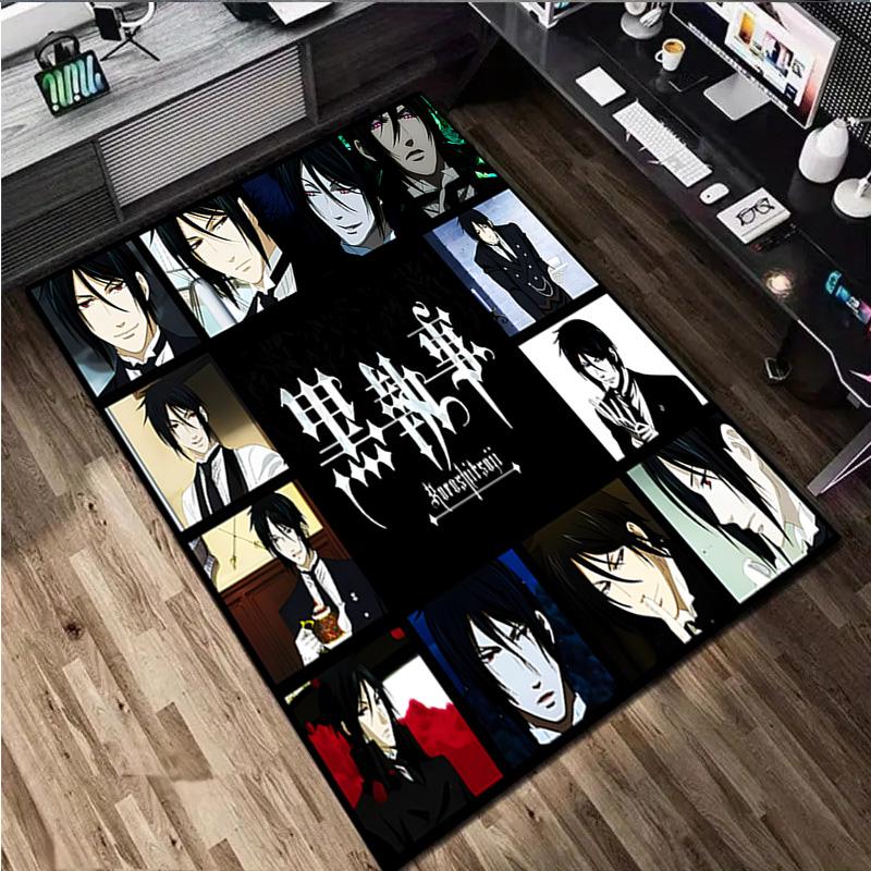 1Pc Black Butler Rug - home decoration Carpet For Living Room Bedroom Flooring Computer Chair Area Rug
