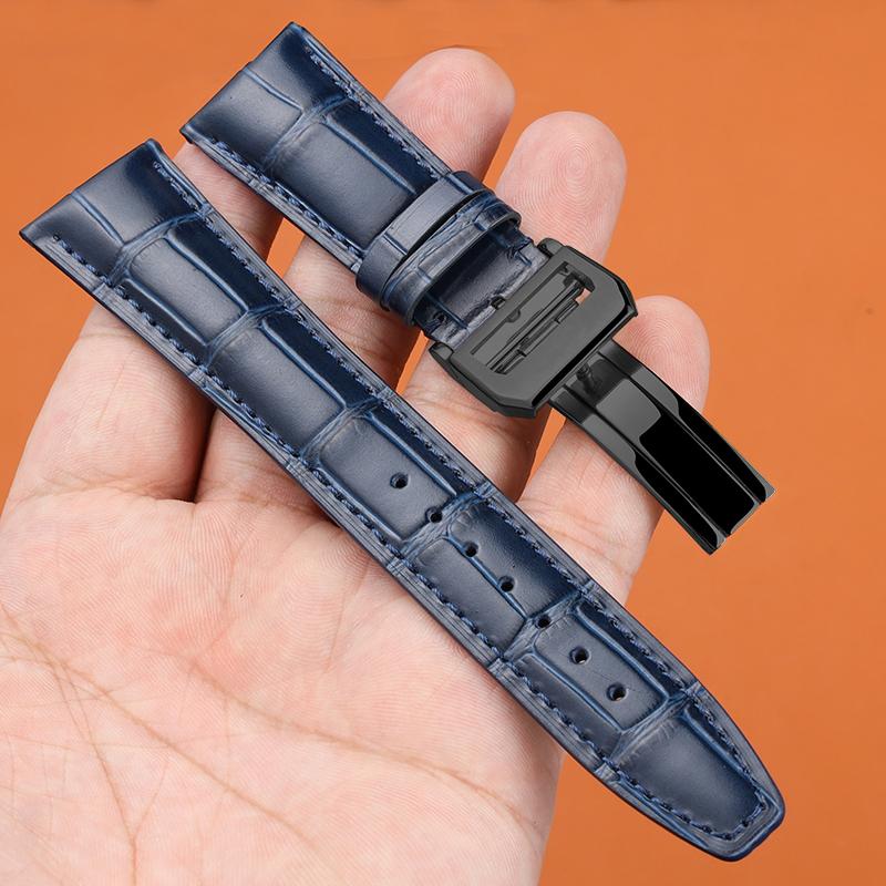 22mm 20mm Genuine Leather Alligator Texture Watch Band for IWC Portofino Men's Watch, Soft Comfortable Replacement Strap, Luxury