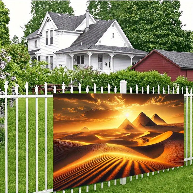 Background flag 1 piece, pyramid desert sunset scene background fabric for wall decoration, polyester fiber