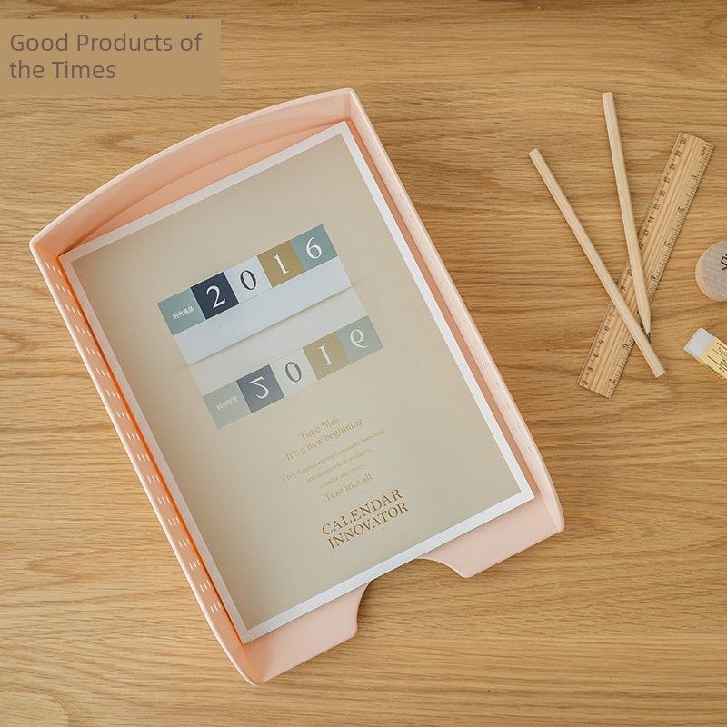 Creative Multi-Layer Desktop File Box Materials File Shelf Office Three Layer File Tray File Folder Storage Box