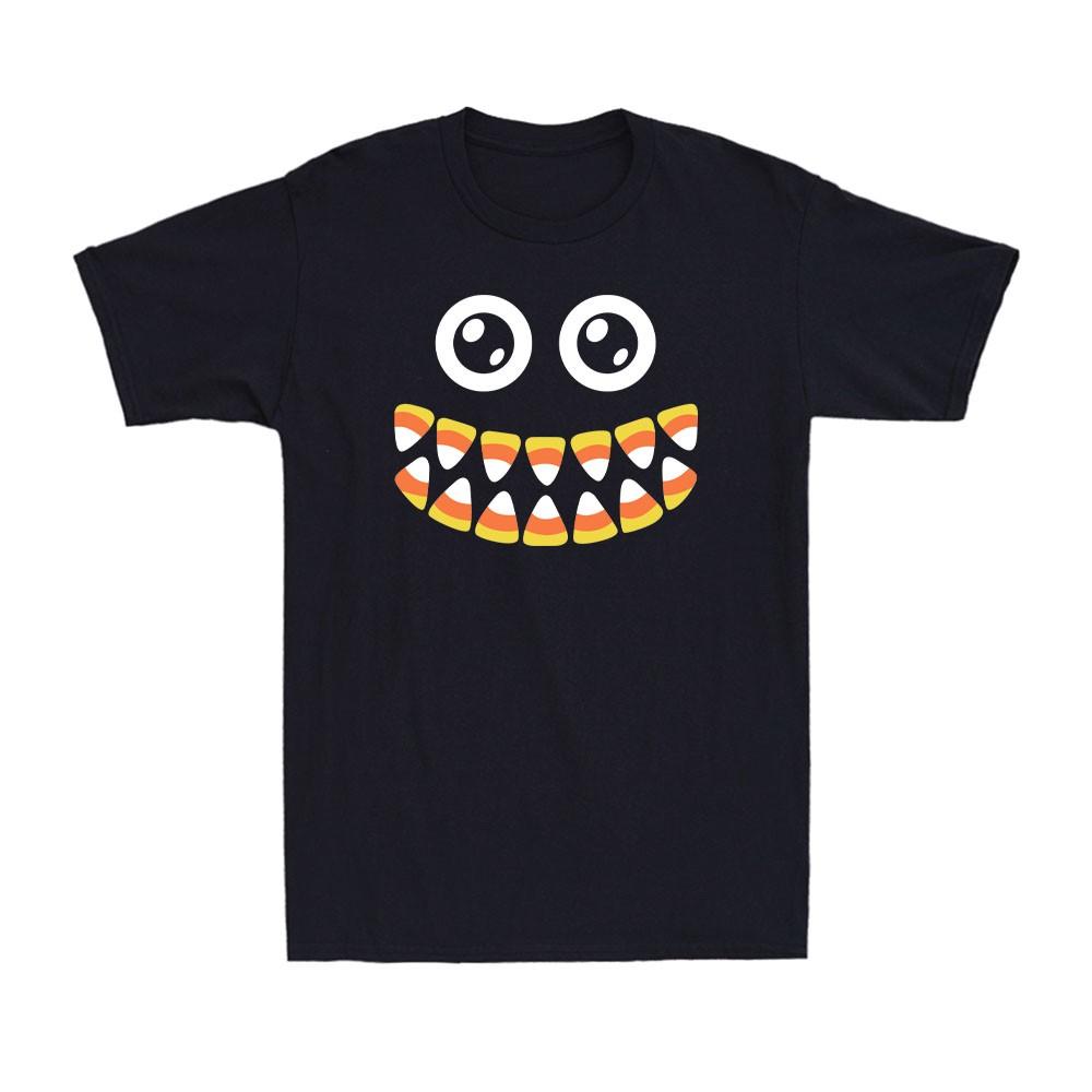 Candy Corn Face Shirt Adult Horror Halloween Costume Vintage Men s T-Shirt M