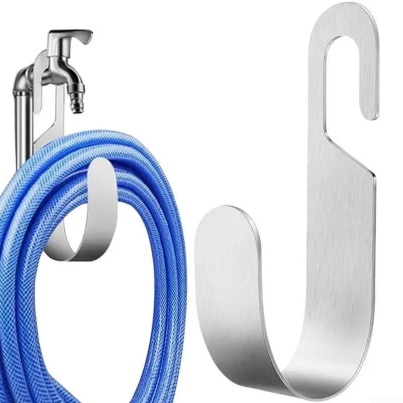 Heavy Duty Water Hose Holder Garden Hose Hanger Multifunction Easy Use Space Saving Stainless Steel for Garden Hose