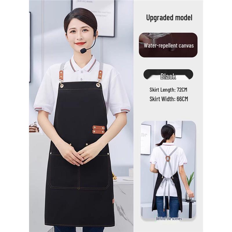 Custom Logo Waterproof Waist Apron for Milk Tea, Hot Pot, and Coffee Shop Staff
