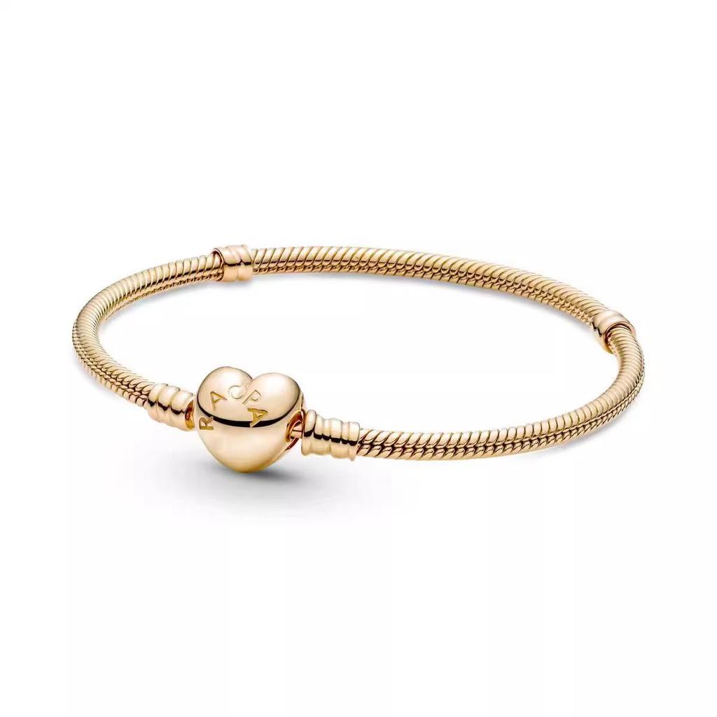 Panjia White Copper Plated Gold Snake Bone Chain Bracelet