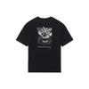 Lining Solid Color Crew Neck Loose Short Sleeve T-Shirt Unisex Tops Black AHSS649-1