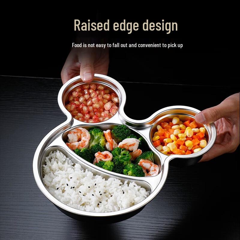 Mickey Mouse 304 Nerezová ocel 4 přihrádky Dětský talíř na oběd