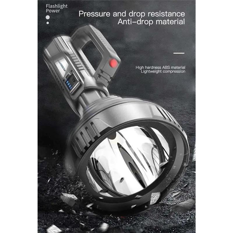 150000LM Powerful LED Flashlight Handheld Searchlight Rechargeable With Stand Super Bright Work Torch Portable Outdoor Lantern