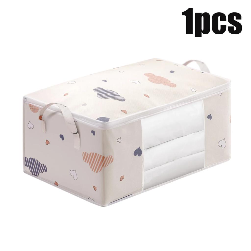 50/75L Moisture Proof Organizer Quilt Clothes Storage Bag Big Capacity Blanket Sorting Bags Dustproof Closet Under-Bed Storage