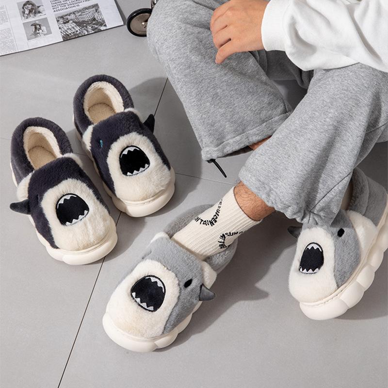Cute cartoon cotton slippers non-slip indoor plush warm plush thick-soled non-slip slippers
