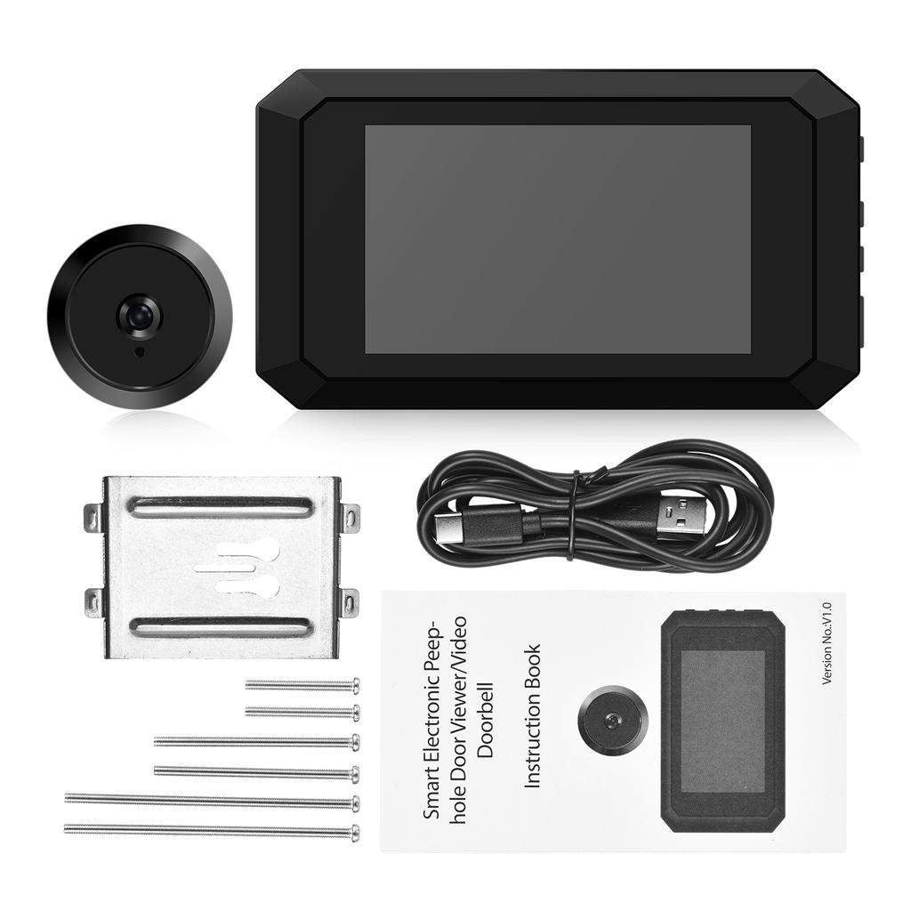 3,97-Zoll-Gucklochkamera für Wohnungstür, 2 MP LCD Digitaler Gucklochbetrachter, 120 Grad Farbe