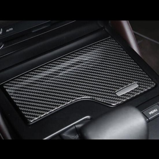 Carbon Fiber Console Front Water Cup Panel Cover Trim For Lexus ES 2018-2021