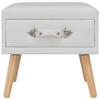 Table de chevet - VIDAXL - Blanc - 40x35x40 cm - Similicuir - 1 tiroir