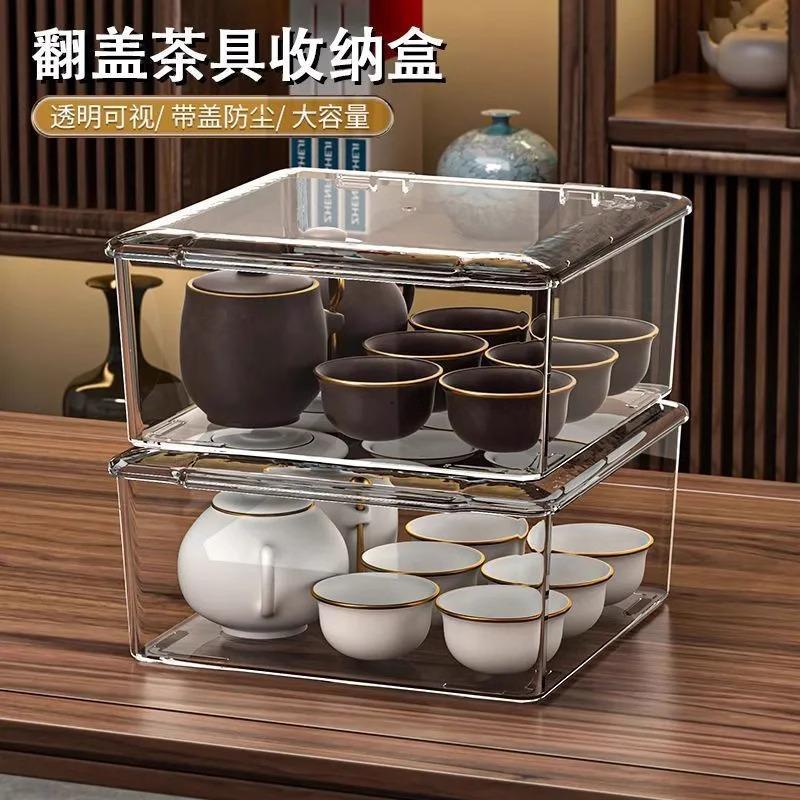 Transparent Flip - Top Storage Box for Home Use, a Simple and Stylish Desktop Dust - Proof Storage Box