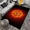 "Manchester United Logo Carpet with Fiery Background for Home Decor" Suitable for use as an anti-slip for living room bedroom sofas