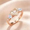 European and American Style Heart-shaped Cubic Zirconia Ring Sweetheart-shaped Diamond-studded Women's Ring