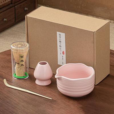 4 STÜCKE Neues Bambus Keramik Japanisches Matcha Tee Set Lebensmittelecht Sicher Matcha Besen Wiederverwendbare Matcha Rührbürste