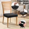 4Pcs Dining Chair Seat Cover Set Leather Waterproof Chair Cushion Cover Kitchen Chair Seat Protector Slipcover Furniture Decor