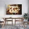 Wall Art Canvas Painting Mappa del mondo con spezie Poster e stampe Immagini a parete per sala da pranzo Cuadros Decorazione domestica Senza cornice