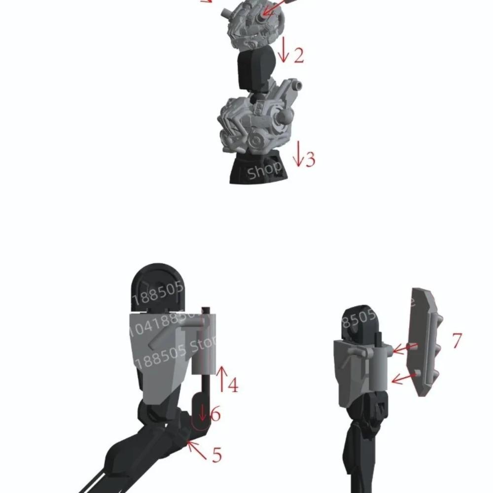 MOC Building Blocks Movable Joints Human Skeletons Armed Rabbits Mecha Weapons Assembled Models Ornaments Puzzle Toys Gifts