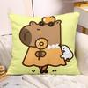 Cute Capybara Print Decorative Pillowcase Bedroom Living Room Square Cushion Pillowcase