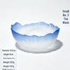 Gold Rim Lead-Free Crystal Salad and Dessert Bowl Set with Hammered Texture