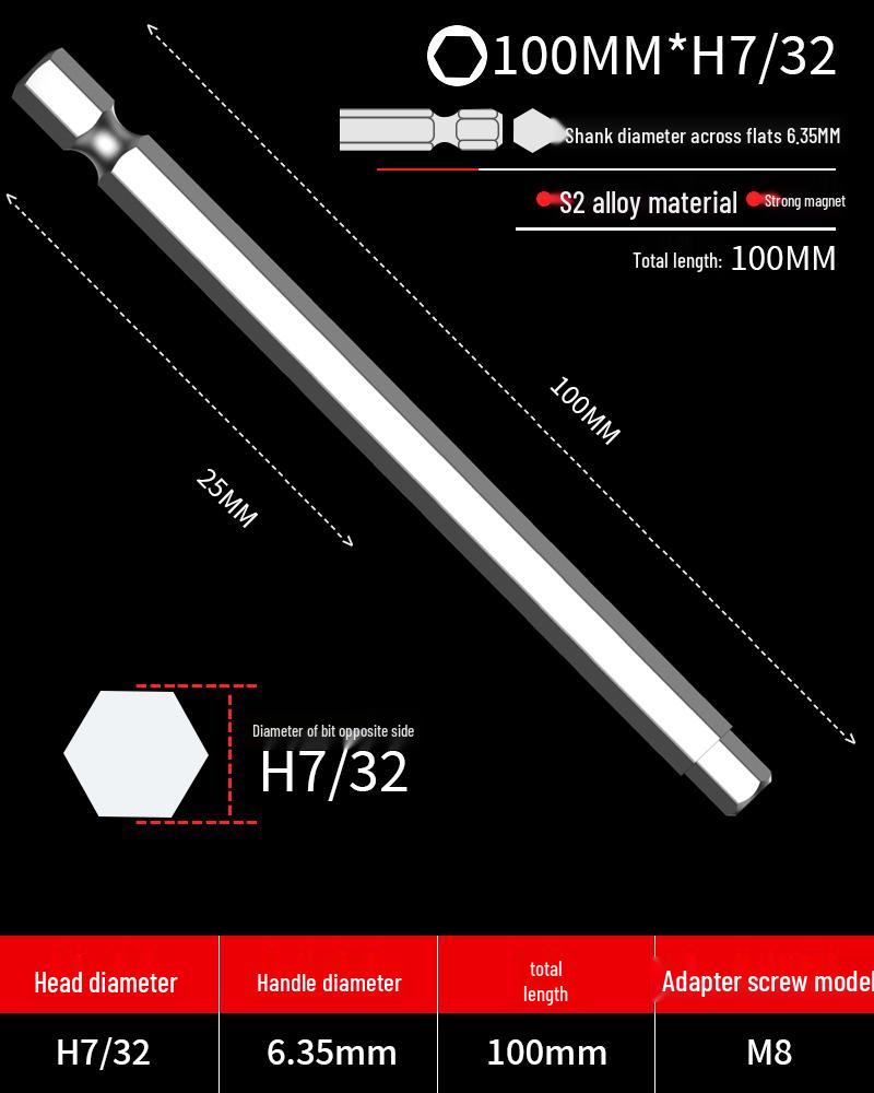 Hexagonal Driver Bit Extension for Screwdriver and Drill