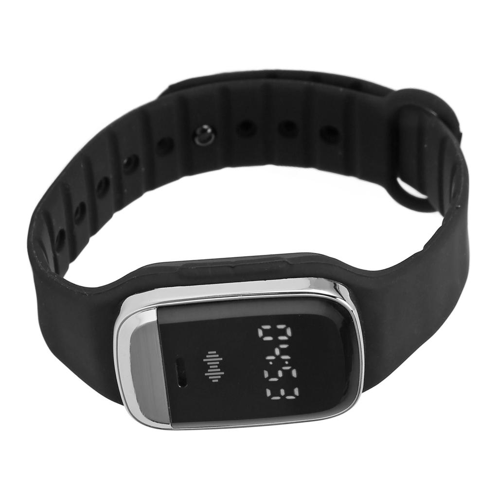 Ultrasound Repellent Watchband Time Display Temperature Monitoring USB Rechargeable Repellent Bracelet Black
